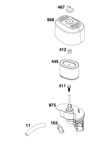 Air Cleaner Group Diagram and Parts List for 83132-1112-01  Briggs and Stratton Engine